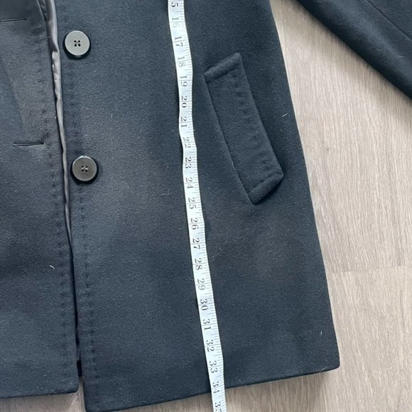 Ellen Tracy Black Wool Pea Coat - Picture 6 of 14